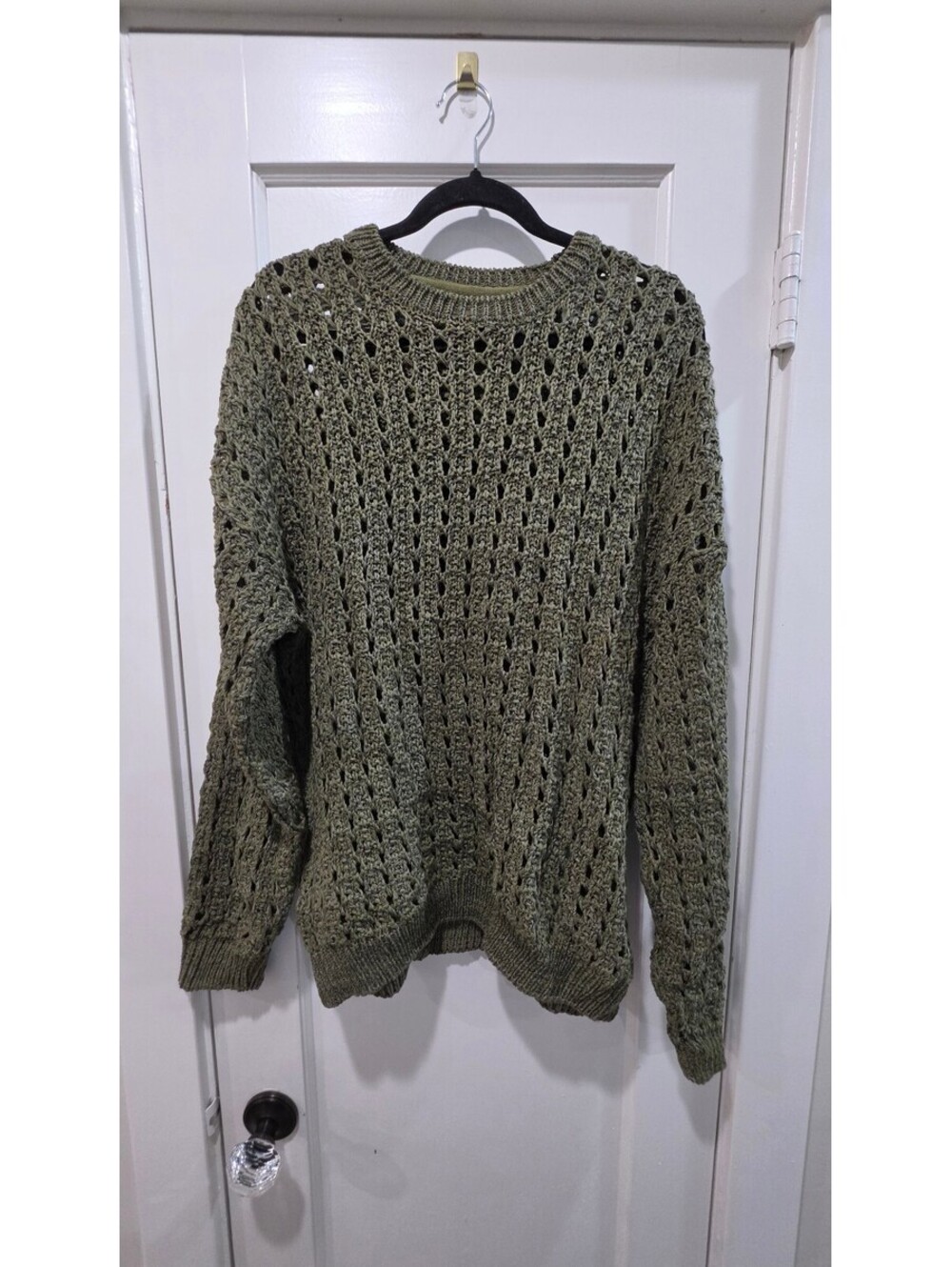 ASOS DESIGN Olive Green Open Knit Sweater Medium